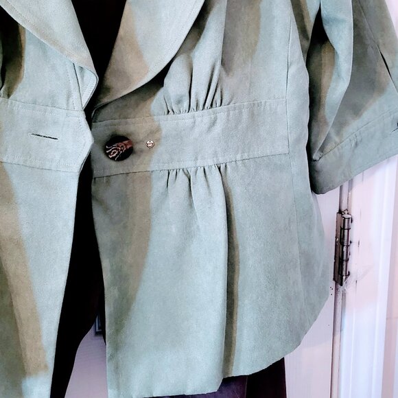 EUC THREE Piece Light Suede Pantsuit Sz 14 GORGEOUS VERSATILITY w/Paisley Tank - Picture 14 of 16